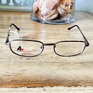 A2 Eyeglasses 100 Gunmetal Rectangular Frame 54.5 19 140  NEW